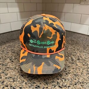 Vgt Sport Spot Kettle Falls WA Cobra Caps Trucker Hat Orange Camo Snapback